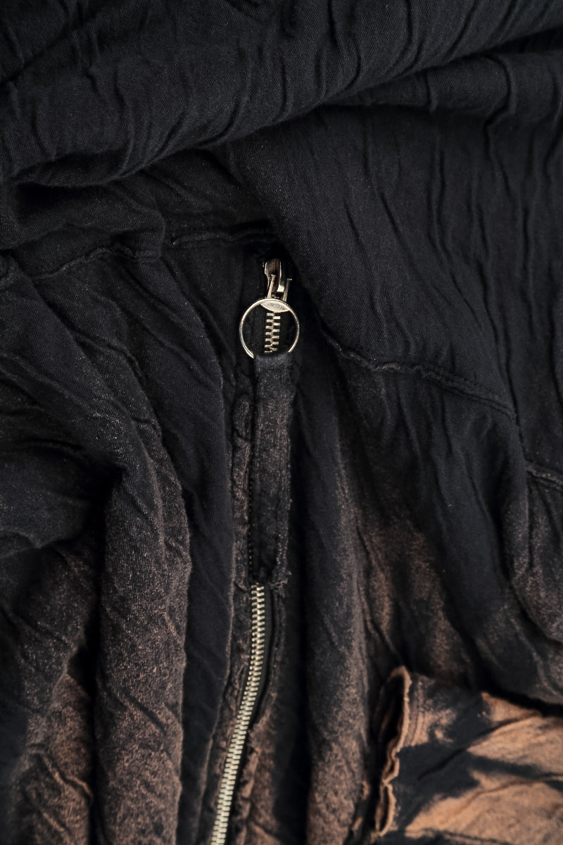 Zips Embellished Tie-Dye Wavy Cotton Dress 6