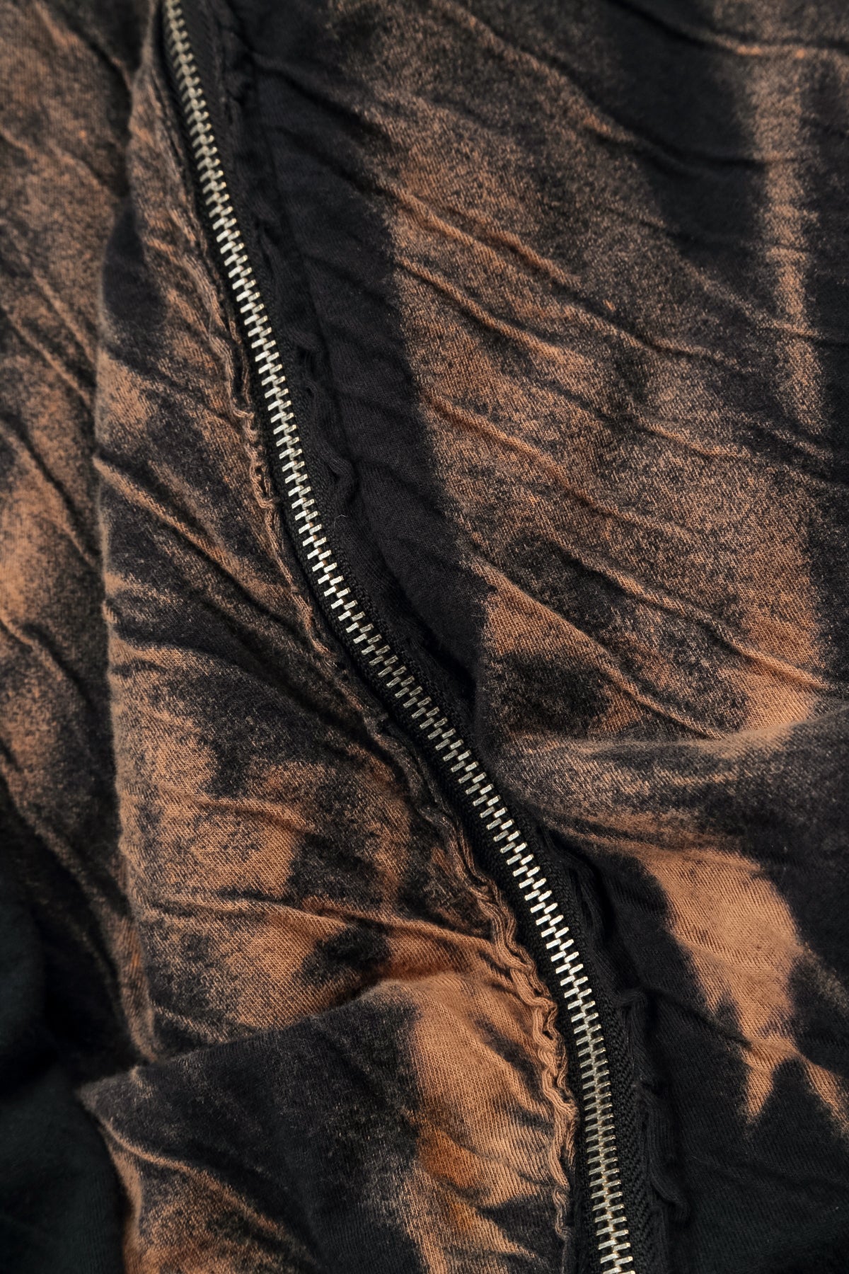 Zips Embellished Tie-Dye Wavy Cotton Jacket 5