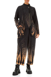 Zips Embellished Tie-Dye Wavy Cotton Jacket 4