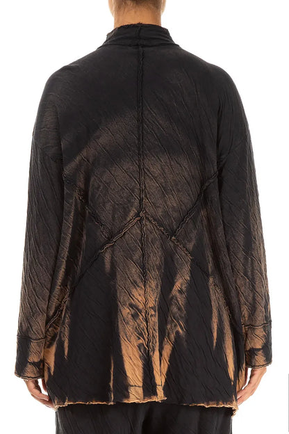 Zips Embellished Tie-Dye Wavy Cotton Jacket 2