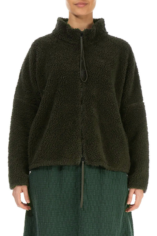 Zips Forest Mist Teddy Cotton Jacket 1