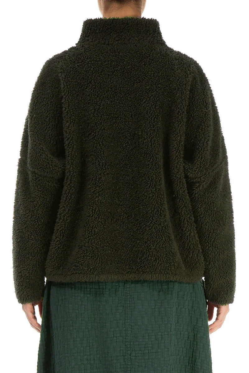 Veste en coton Teddy Forest Mist à fermeture éclair