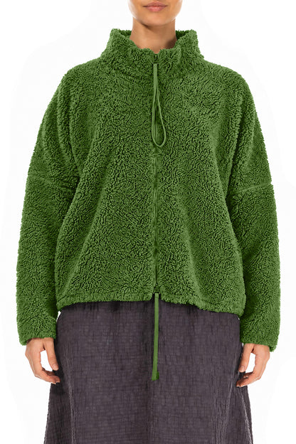 Zips Shamrock Green Teddy Cotton Jacket