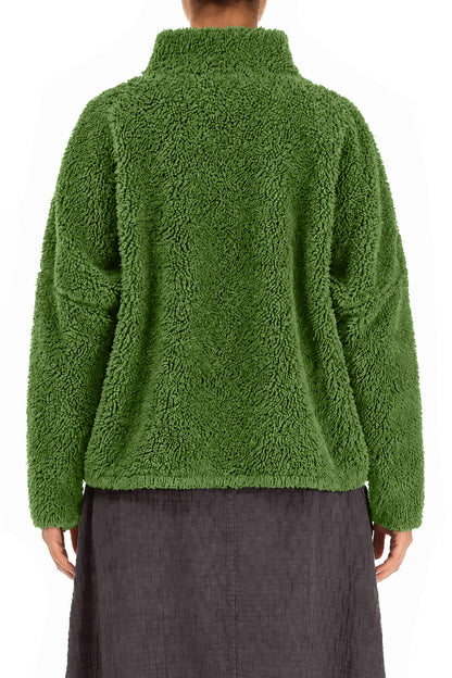 Zips Shamrock Green Teddy Cotton Jacket