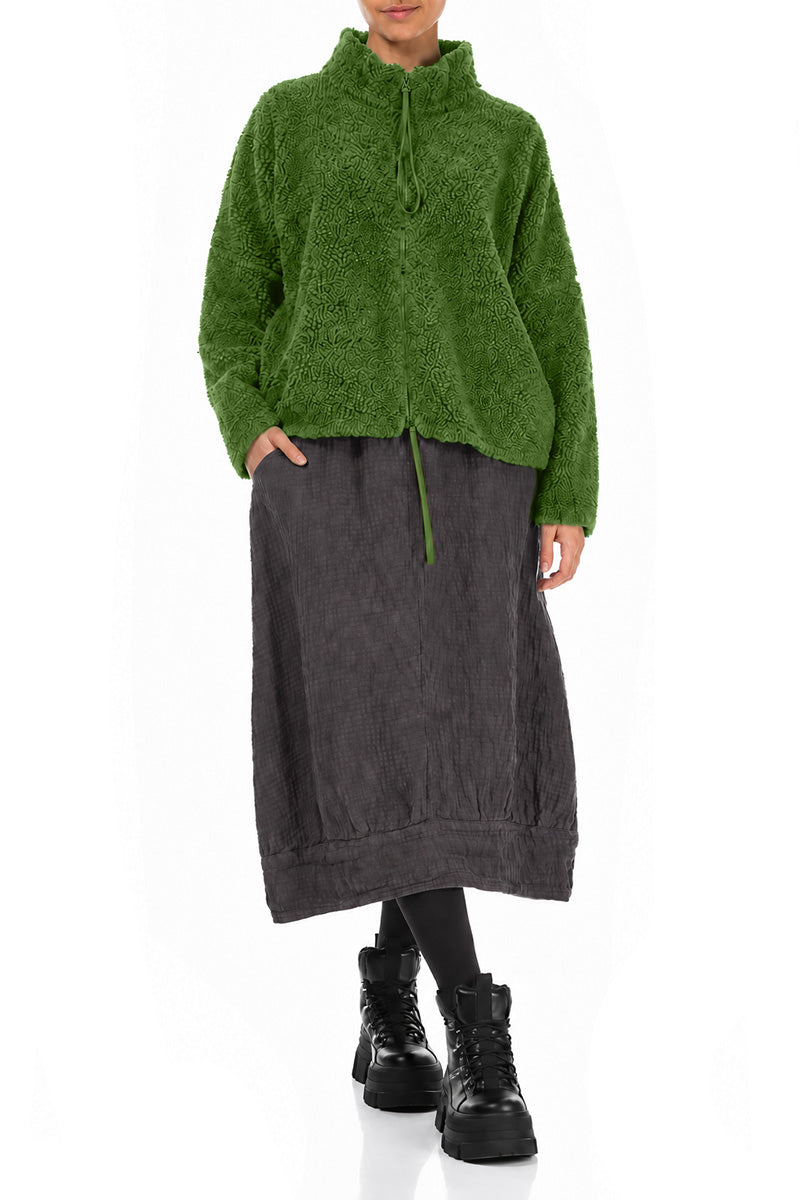 Zips Shamrock Green Teddy Cotton Jacket