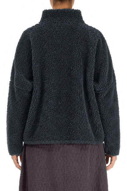 Zips Slate Teddy Cotton Jacket
