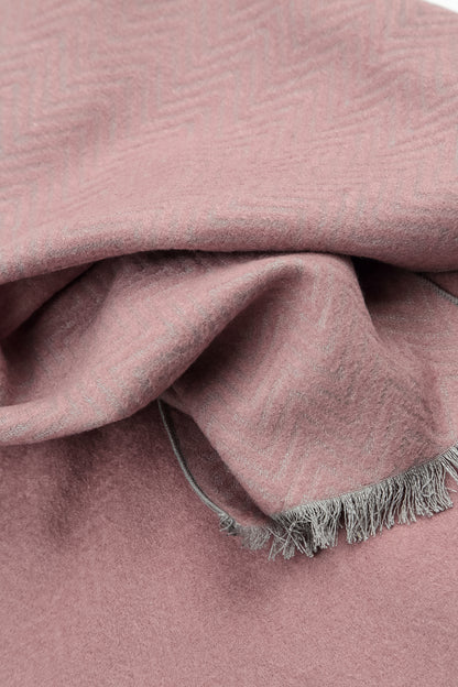 Chevron Pattern Pastel Pink Mulberry Silk Scarf 5