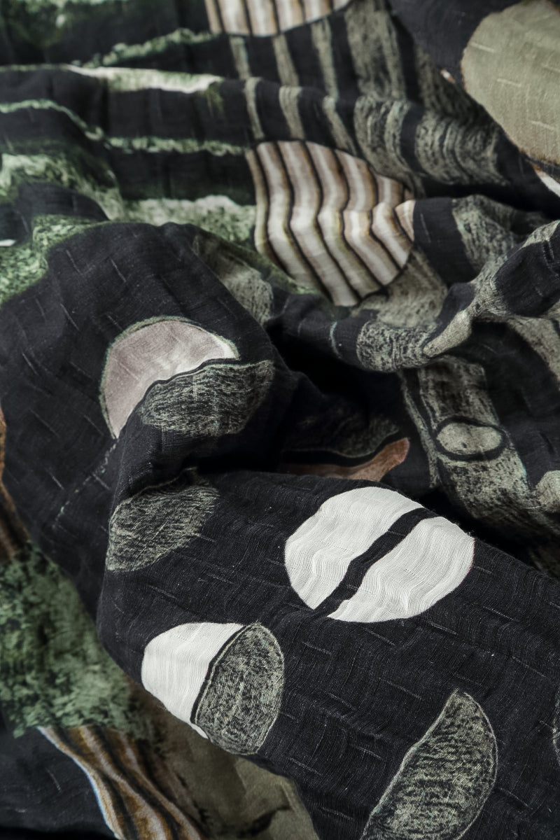 Flared Crinkled Moonlight Silk Linen Dress 5