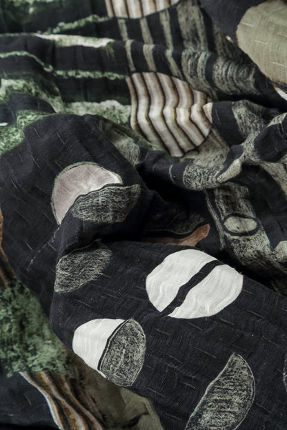 Flared Crinkled Moonlight Silk Linen Dress 5