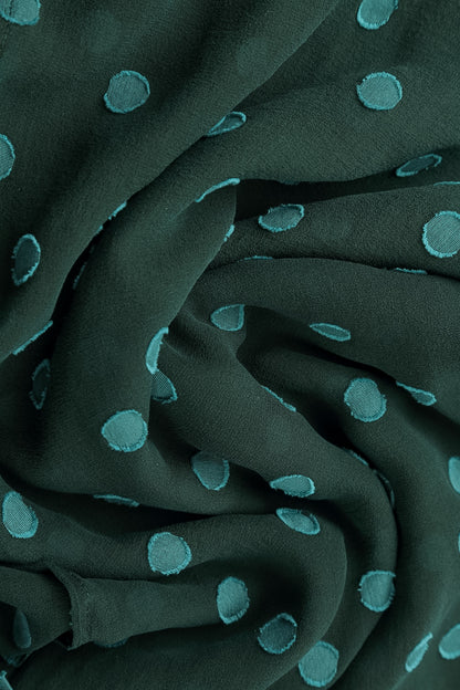 Flared Hem Peacock Dotty Silk Dress 6