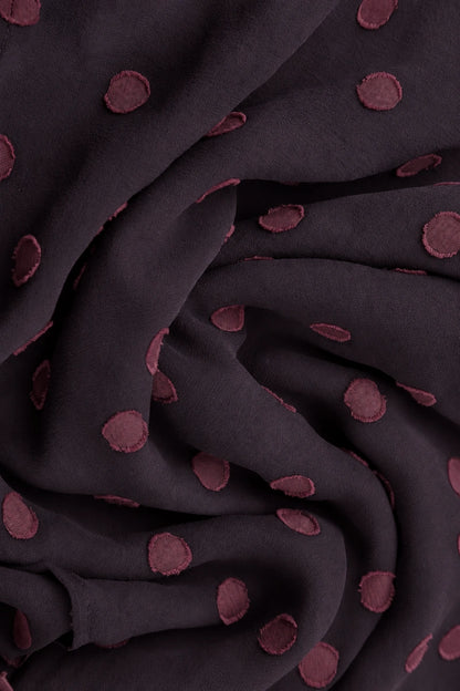 Dotty Deep Plum Silk Scarf