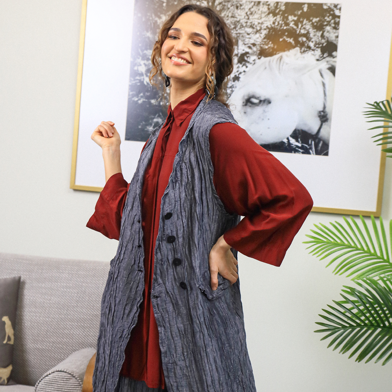 SPRING 2026 - Grizas - Sheer Silk Jacket - Blue - 2092