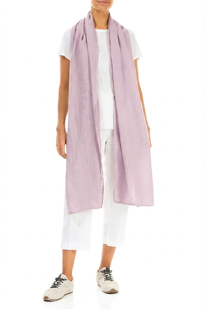 Lilac Soft Gauze Linen Scarf 2