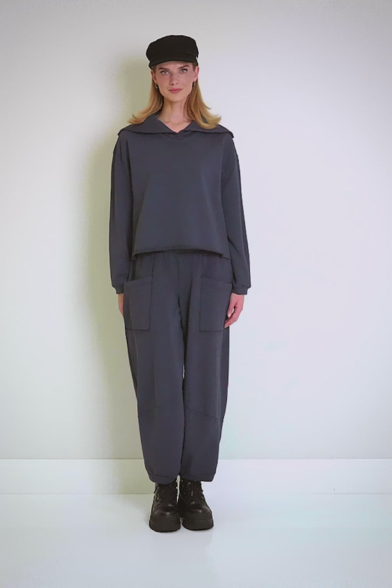 Collar Slate Blue Cotton Jumper 7