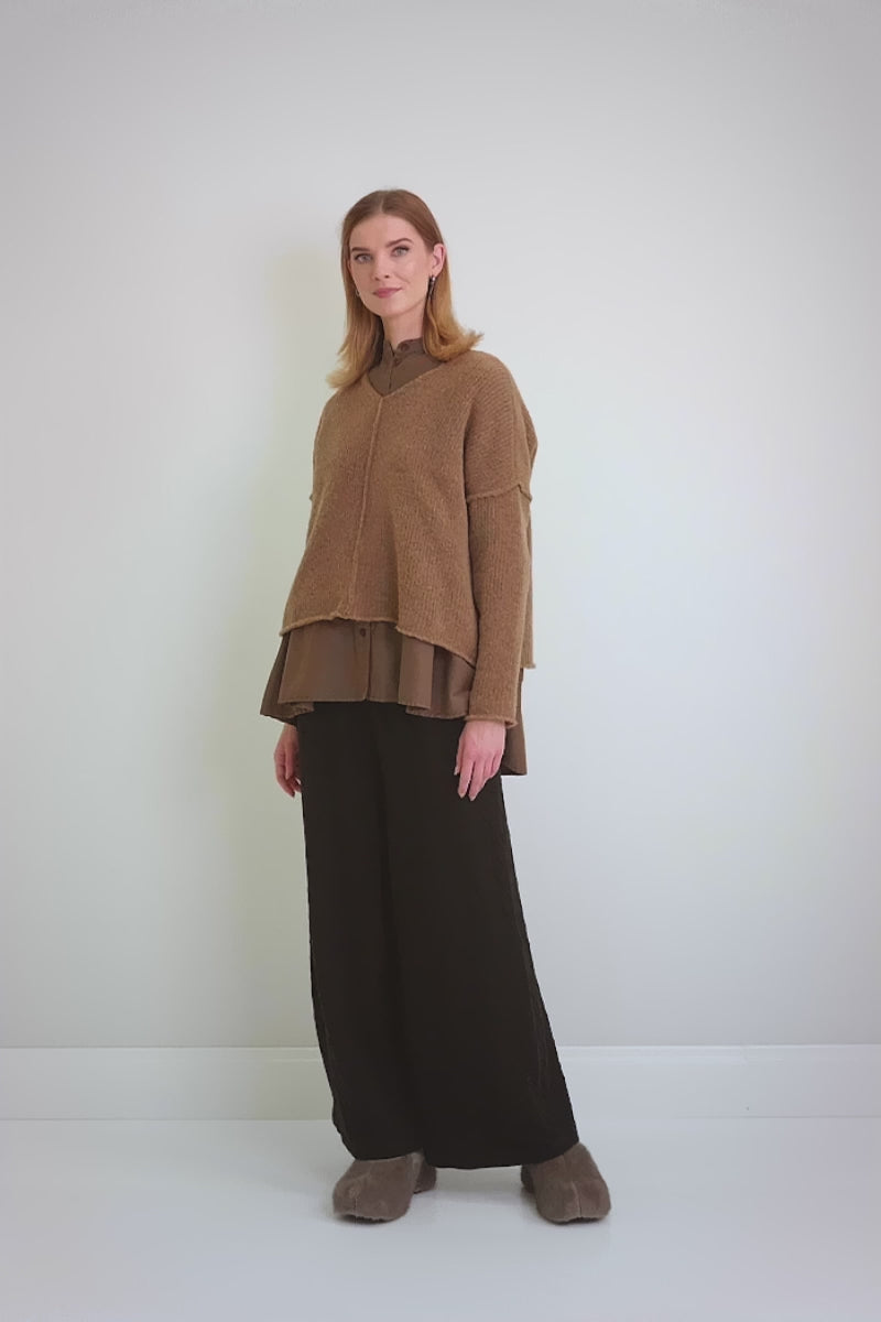 V-Neck Caramel Wool Sweater 6