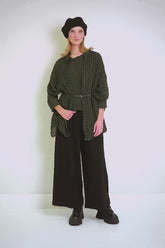 Wide Black Wavy Cotton Trousers 6