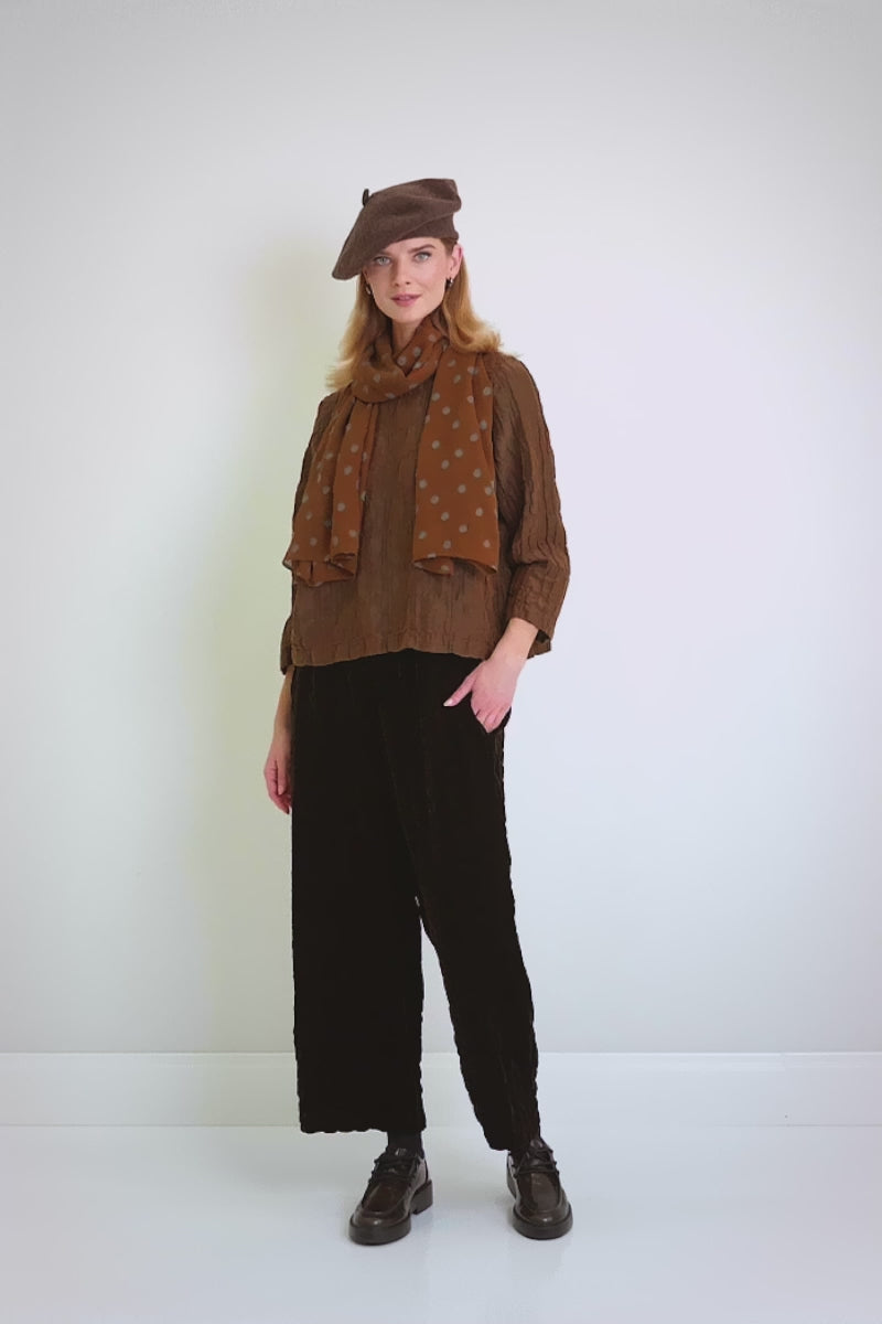 Brown Knitted Wool Beret 5