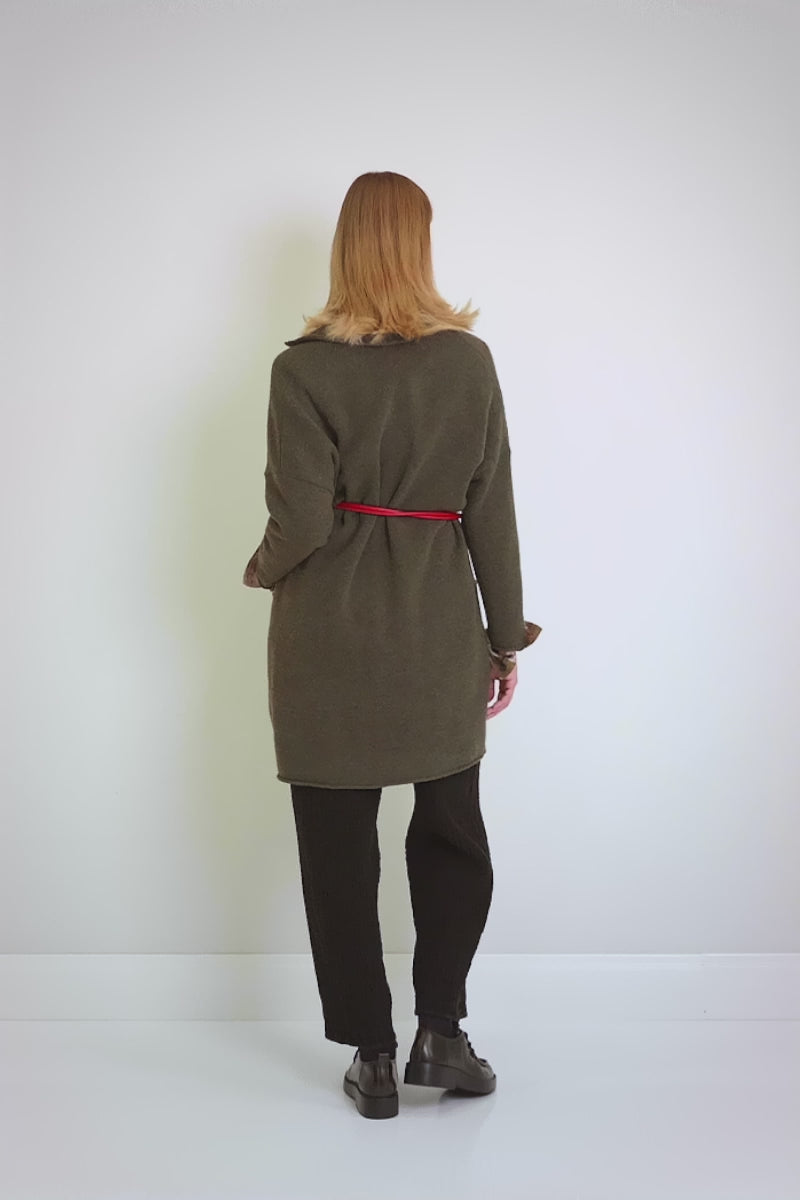 Long Tapered Black Textured Linen Trousers 7