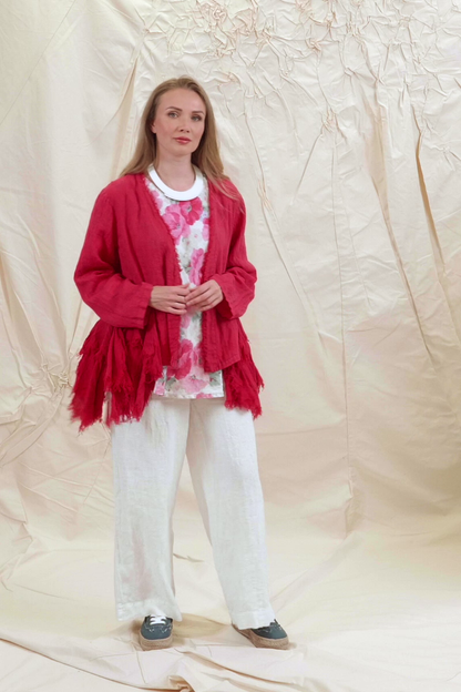 Bell Shape Peony Blossom Linen Blouse 8