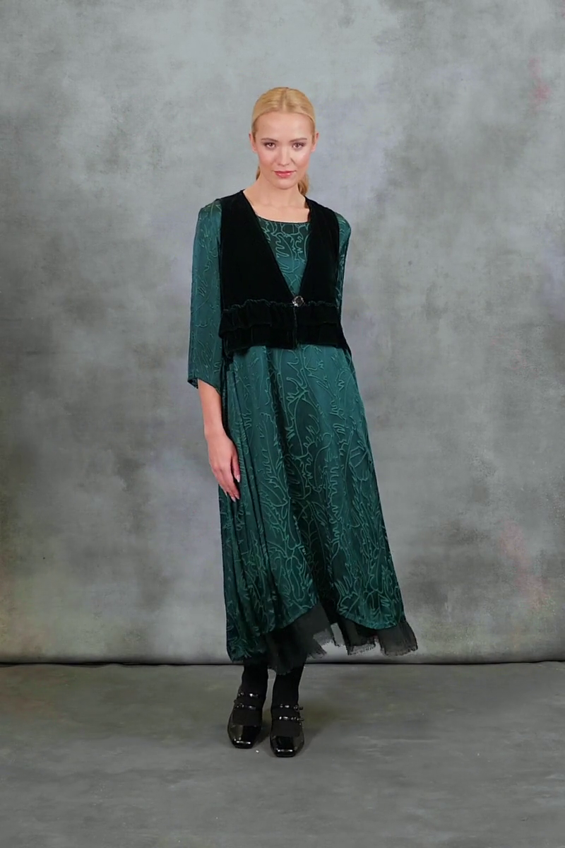 Emerald Silk Velvet Waistcoat