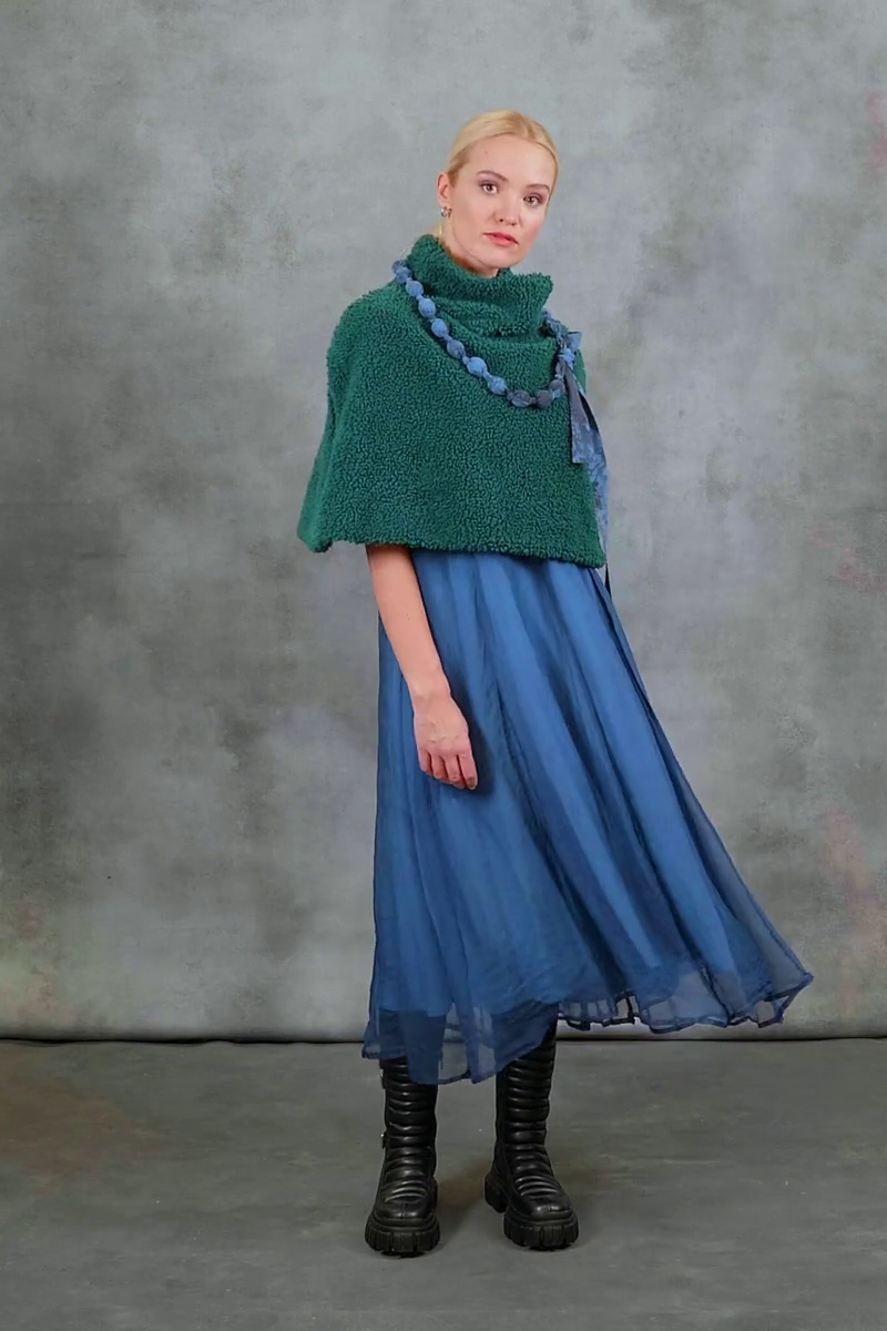 Emerald Teddy Cotton Poncho