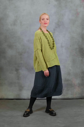 Exposed Seam Golden Lime Wool Sweater 7