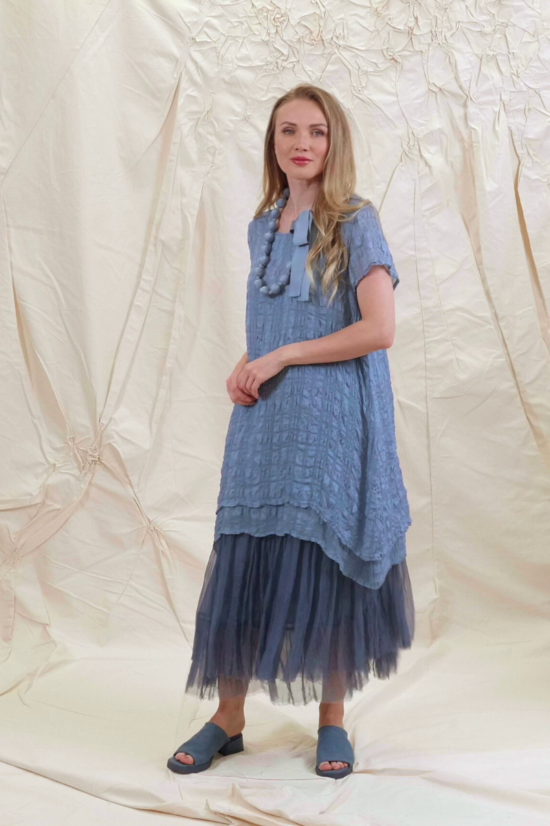 Layered Blue Nova Light Silk Tunic 7