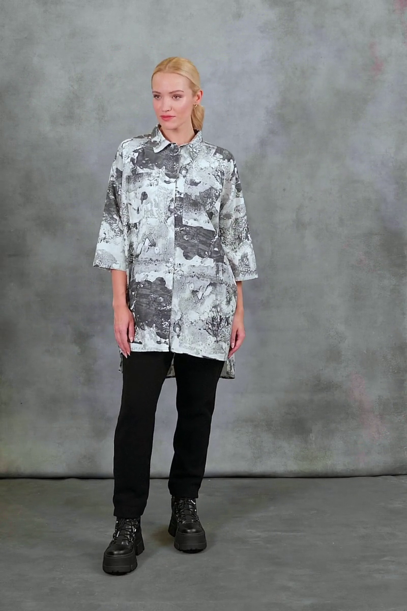 Longer Back Alabaster Silk Cotton Shirt 8