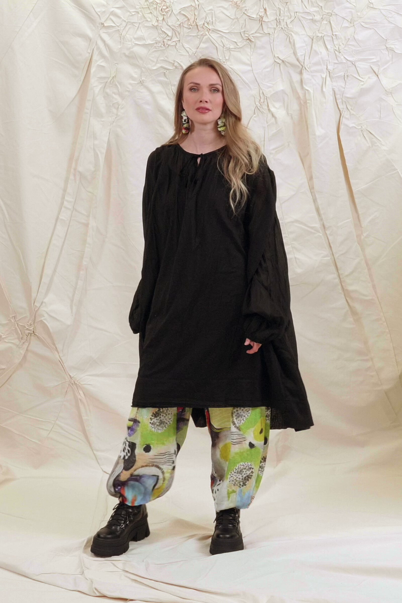 Taper Wide Artmaze Linen Trousers 8