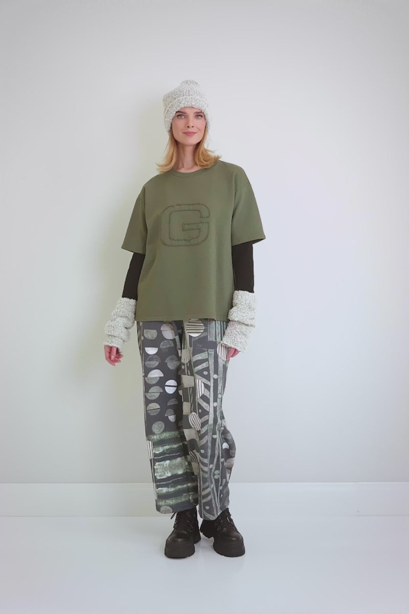 Loose Forest Mist Cotton Blouse 8