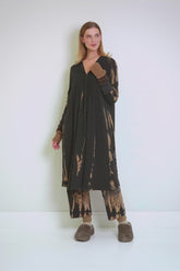 Romantic V-Neck Tie-Dye Wavy Cotton Dress 8