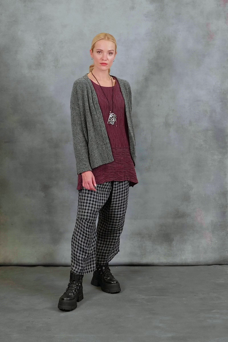 Asymmetrical Grey Wool Cardigan