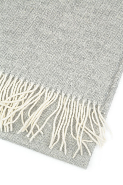 Pale Grey Soft Merino Wool Scarf 5