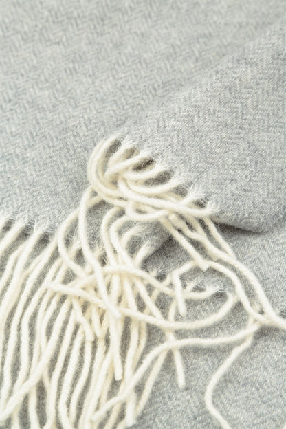 Pale Grey Soft Merino Wool Scarf 4