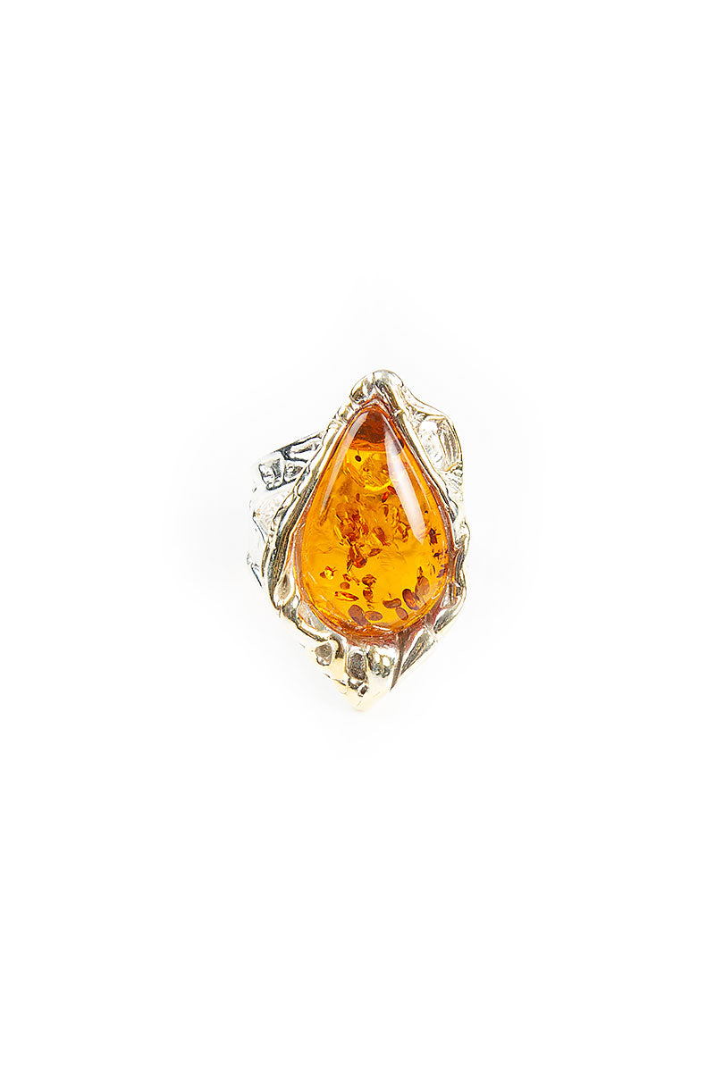 Amber Drop Ring