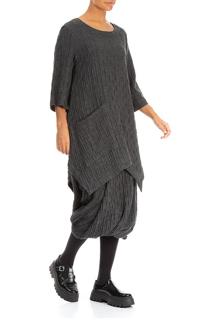 Asymmetric Grey Wool Cotton Tunic 4