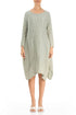 Asymmetrical Crinkled Pistachio Silk Dress 1