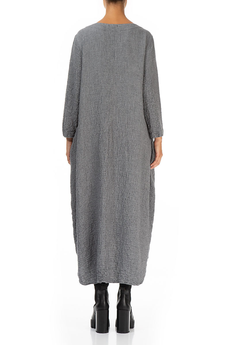 Asymmetrical Grey Wool Dress