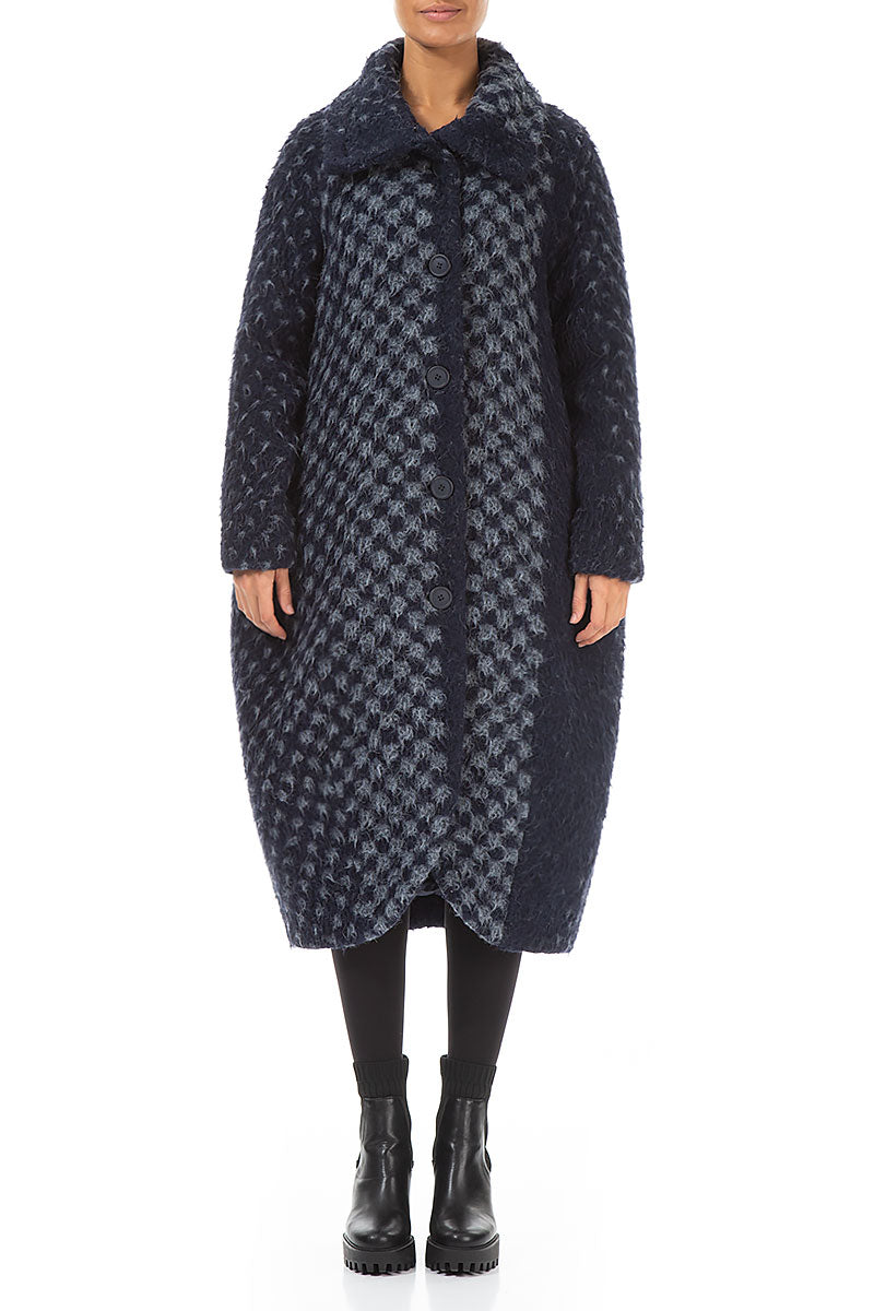 Balloon Blue Alpaca Wool Coat