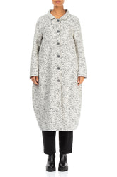 Balloon Collar Dotty Wool Coat 1