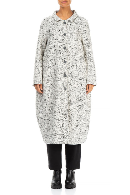 Balloon Collar Dotty Wool Coat 1