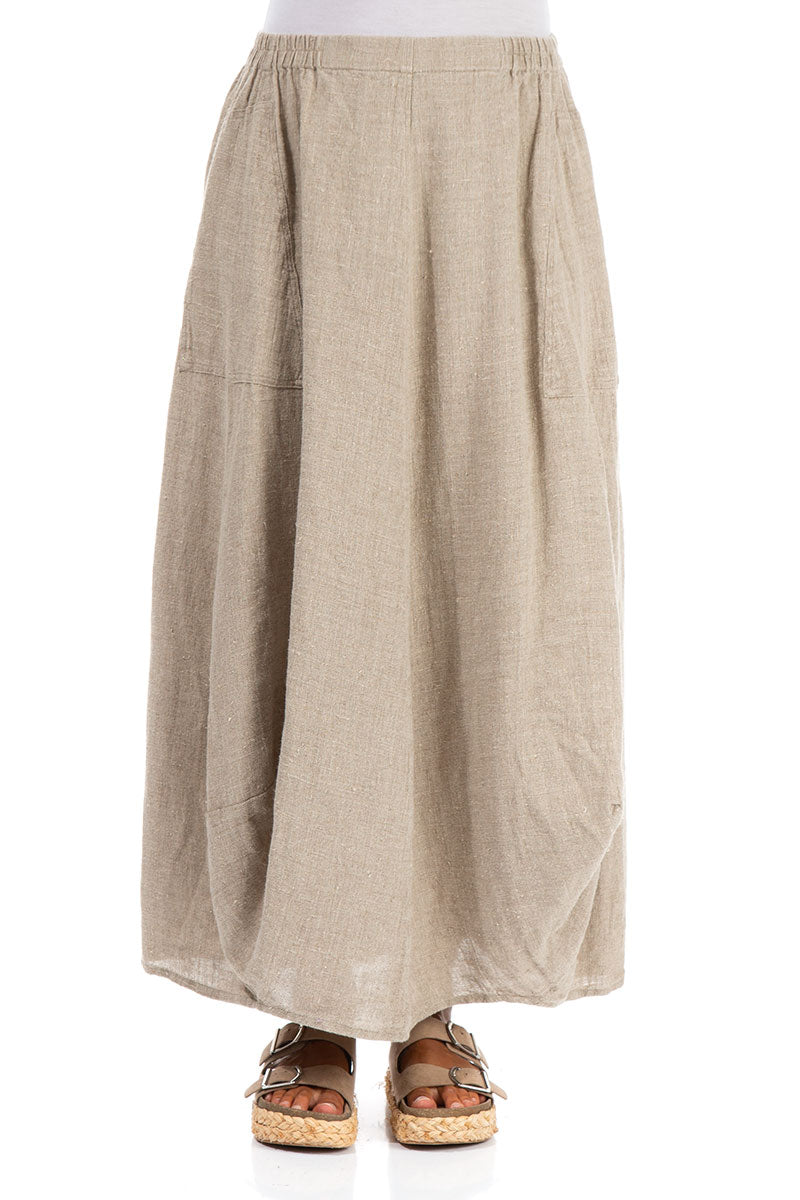 Balloon Natural Linen Maxi Skirt 1