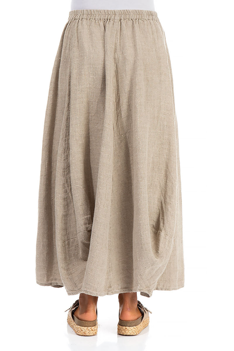 Balloon Natural Linen Maxi Skirt 2