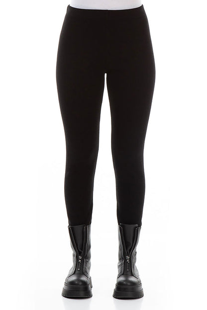 Black Warm Cotton Trouser Leggings