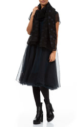 Black Bubbles Silk Scarf 2