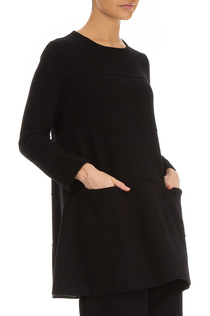 Black Cotton Jersey Tunic