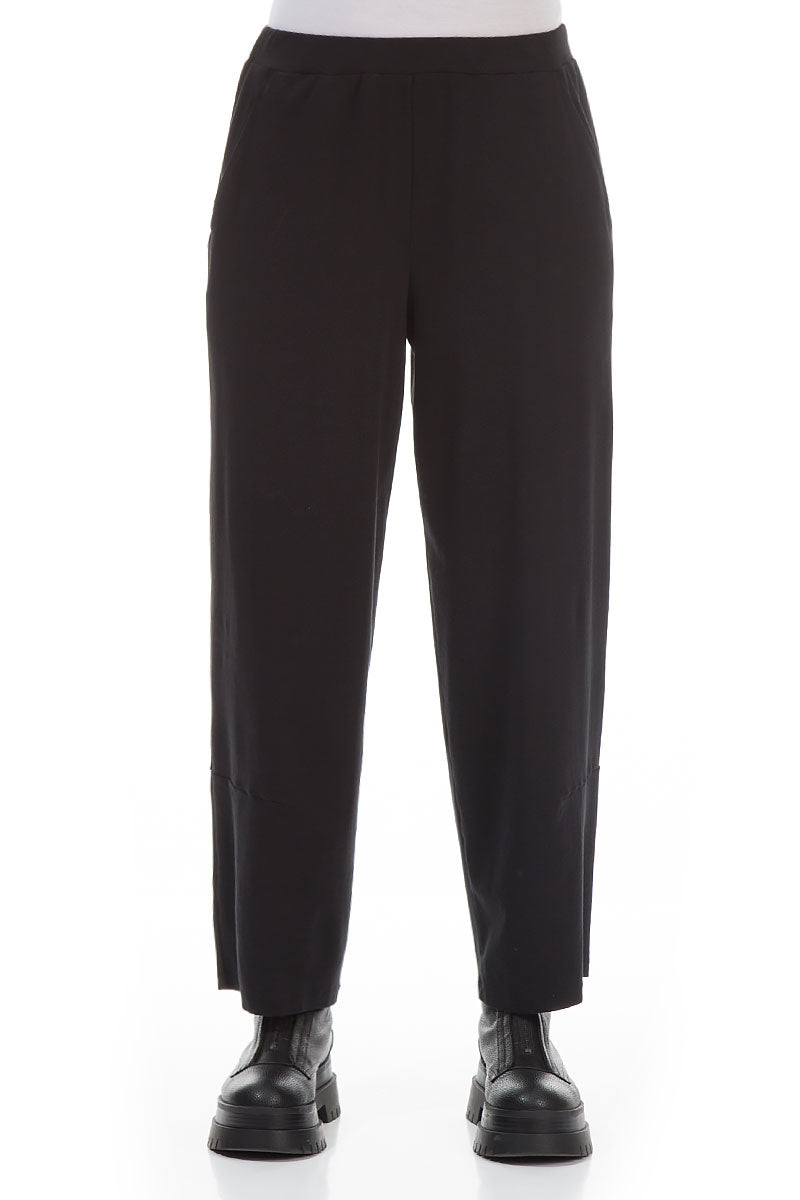 Black Cotton Track Pants 1