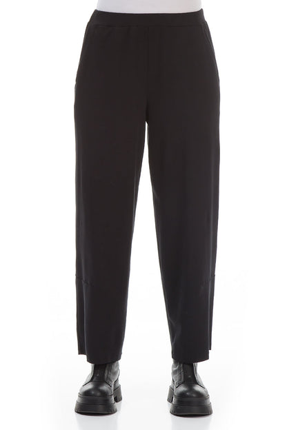 Black Cotton Track Pants 1