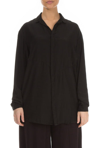 Black Silk Bamboo Shirt