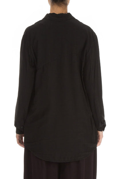 Black Silk Bamboo Shirt